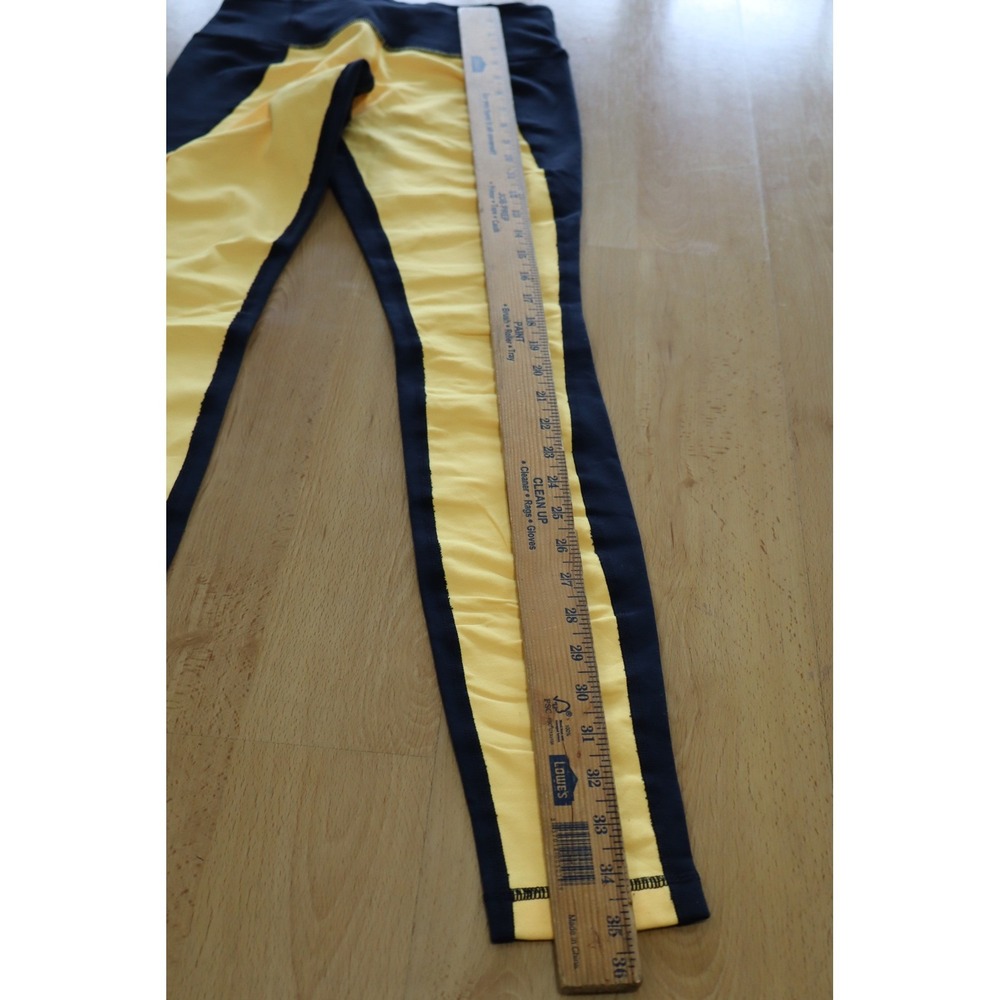 Lululemon Wunder Under Leggings Navy Blue Yellow Colorblock Yoga Pants Size 4 - Picture 6 of 7